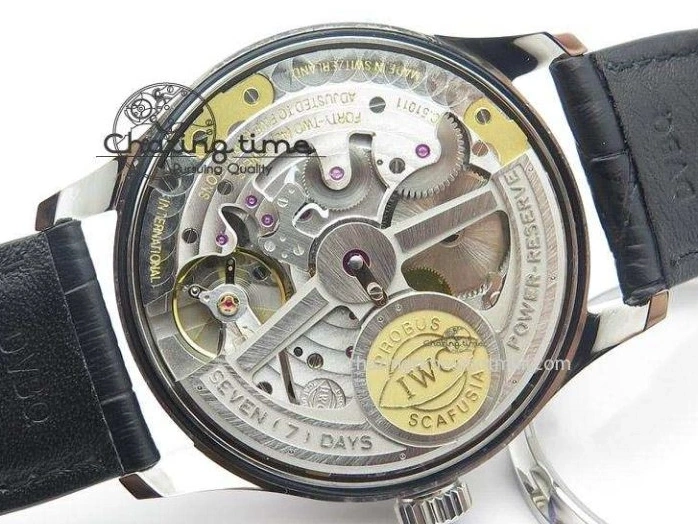 MIROTIME 0416 Breathable Portuguese Real PR IW500127 ZF 1:1 Best Edition Gray Red Dial On Black Leather Strap A 7332